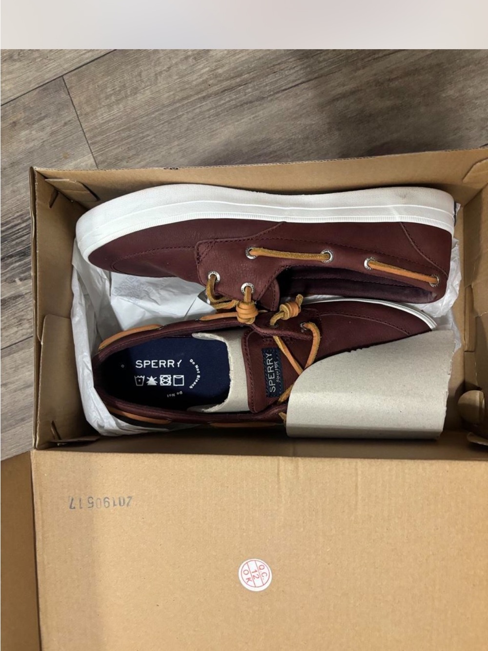 Sperry Men’s Burgundy Boat Shoes with White Sole